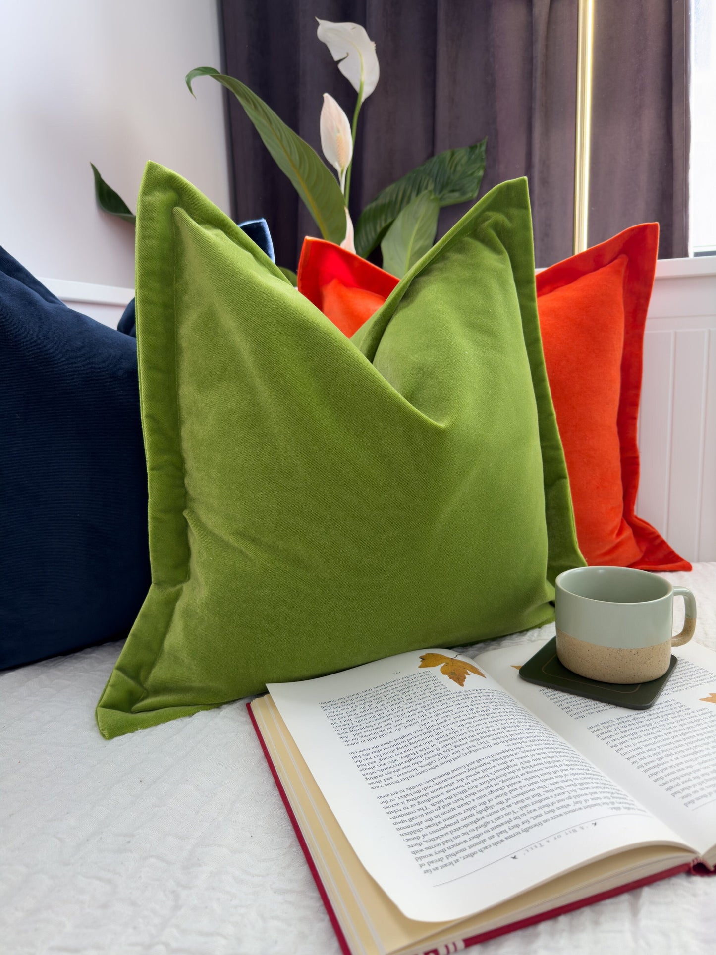 Apple Green Velvet Pillow Cushion