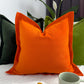 Velvet Orange Cushion Cover Oxford Style Flanged Cushion Orange Pillow Cover Decorative Pillow Cover