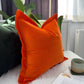 Velvet Orange Cushion Cover Oxford Style Flanged Cushion Orange Pillow Cover Decorative Pillow Cover