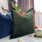 Luxury Velvet Dark Green Cushion Cover Oxford Style Emerald Green Pillow Cover Modern Home Decor