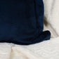 Velvet Dark Blue Flanged Pillow Cover, Navy Blue Oxford Style Cushion Cover, Modern Home Decor (Any Custom Size)