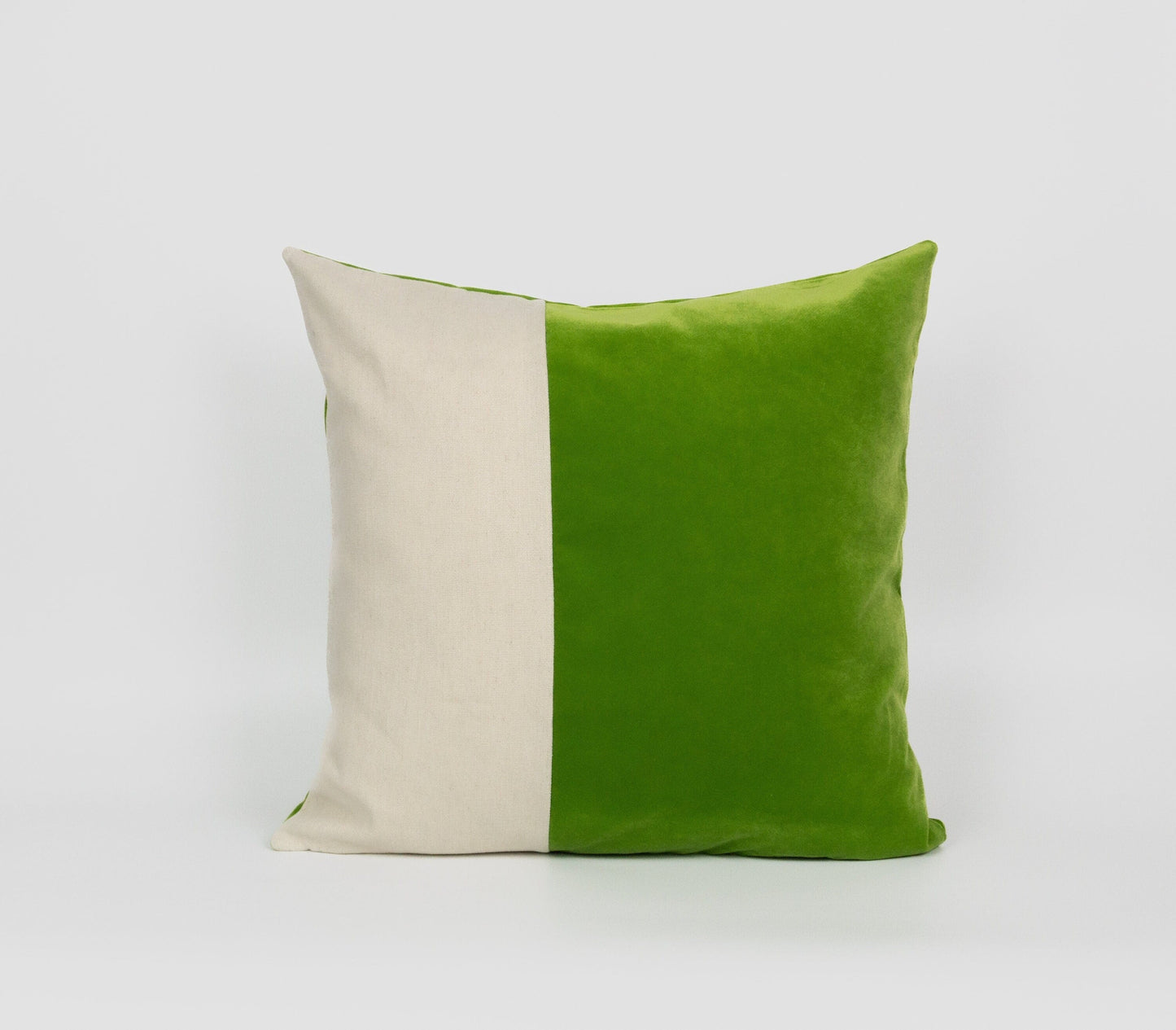 Colourblock Velvet Cushion Cover Apple Green Velvet Cozy Linen Colorblock Cushion Cover Modern Home Decor Pillow Covers (All Sizes)