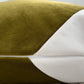 Velvet Colourblock Cover Khaki Green Off White Scatter Cushion Cover (All Sizes)