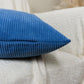 Cord Velvet Teal Blue Scatter Cushion Cover Sky Blue Striped Throw Pillow (All Sizes)