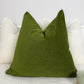 Cozy Linen Moss Green Scatter Cushion Cover Moss Green Throw Pillow Cover Lumbar Linen Cushion (Any Custom Size)