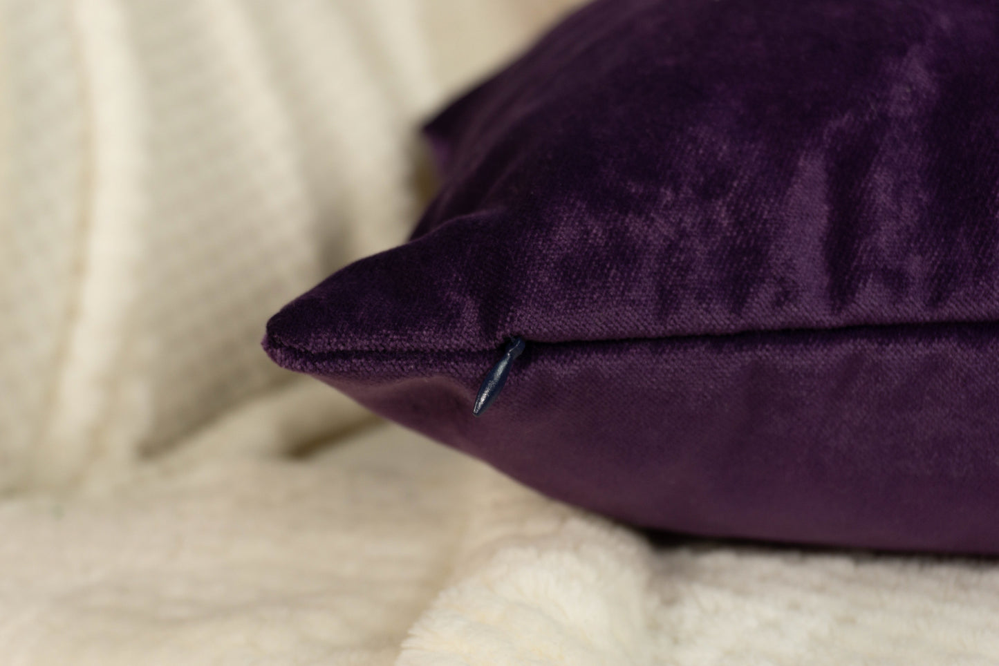 Handmade Velvet Aubergine Cushion Cover, Purple Throw Pillow cover l Cushion Cover 40x40 & 43x43cm