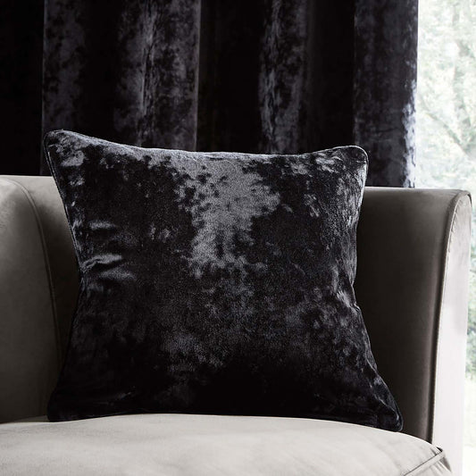 Luxury Crushed Velvet Black Cushion Cover I Velvet Throw Pillow Cover I Square Pillow Home Decor 43x43cm