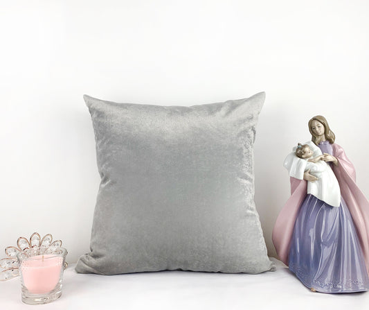 Luxury Velvet Grey Cushion Cover, Grey Pillow Case 43x43cm