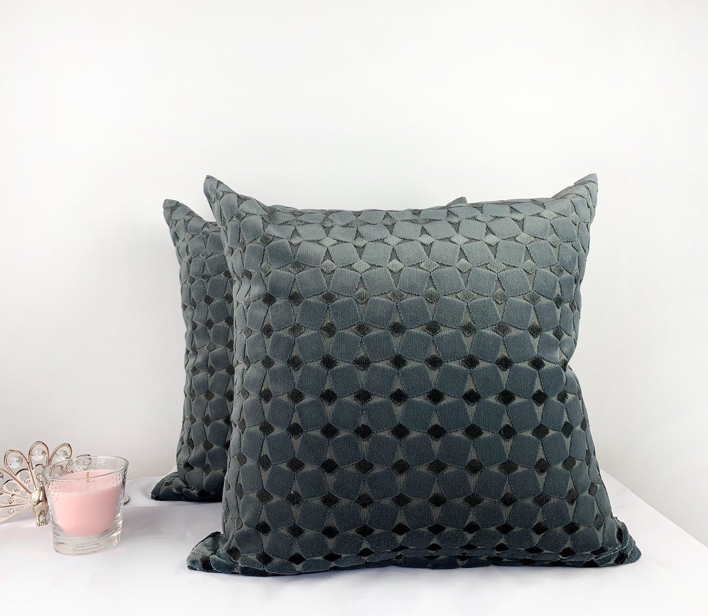 Luxury Velvet Geometric Cushion Cover, Upsholtery Velvet Pillow Cover for Home Decoration 45x45cm by HomeTwist