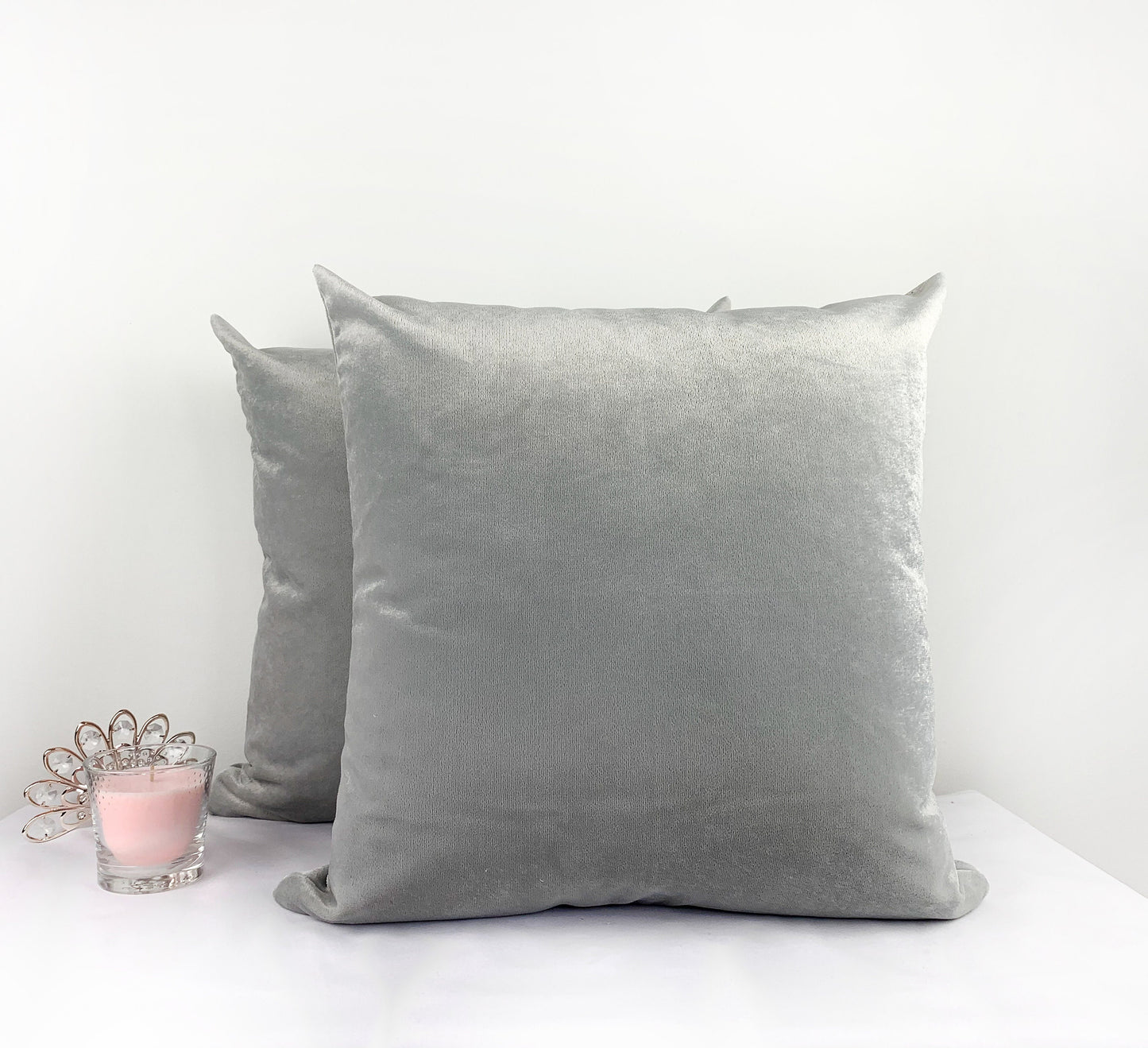 Luxury Velvet Grey Cushion Cover, Grey Pillow Case 43x43cm