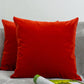 Velvet Pepper Red Cushion Cover, for Home Christmas Decor, Pillow Cover 45x45cm