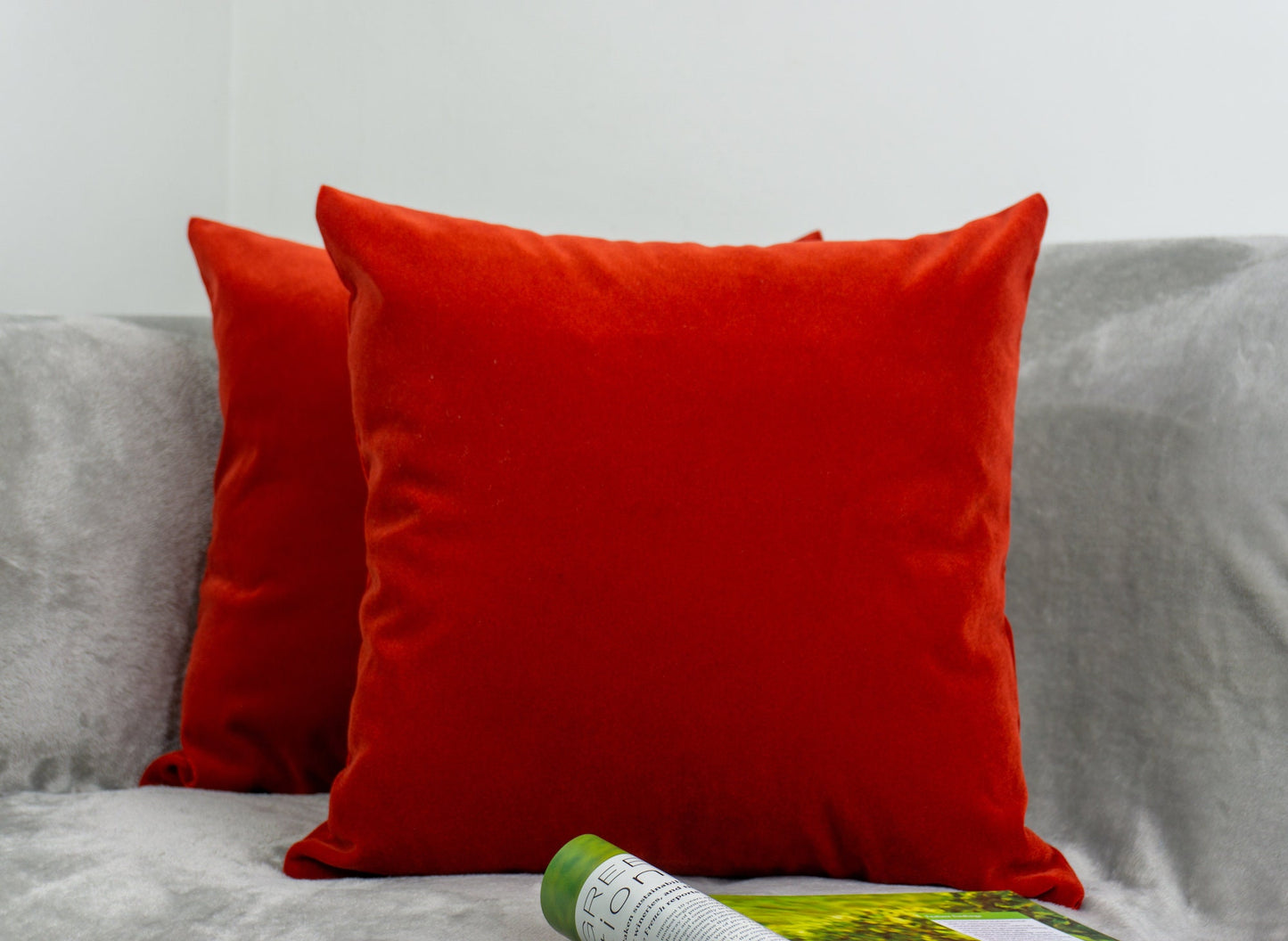 Velvet Pepper Red Cushion Cover, for Home Christmas Decor, Pillow Cover 45x45cm