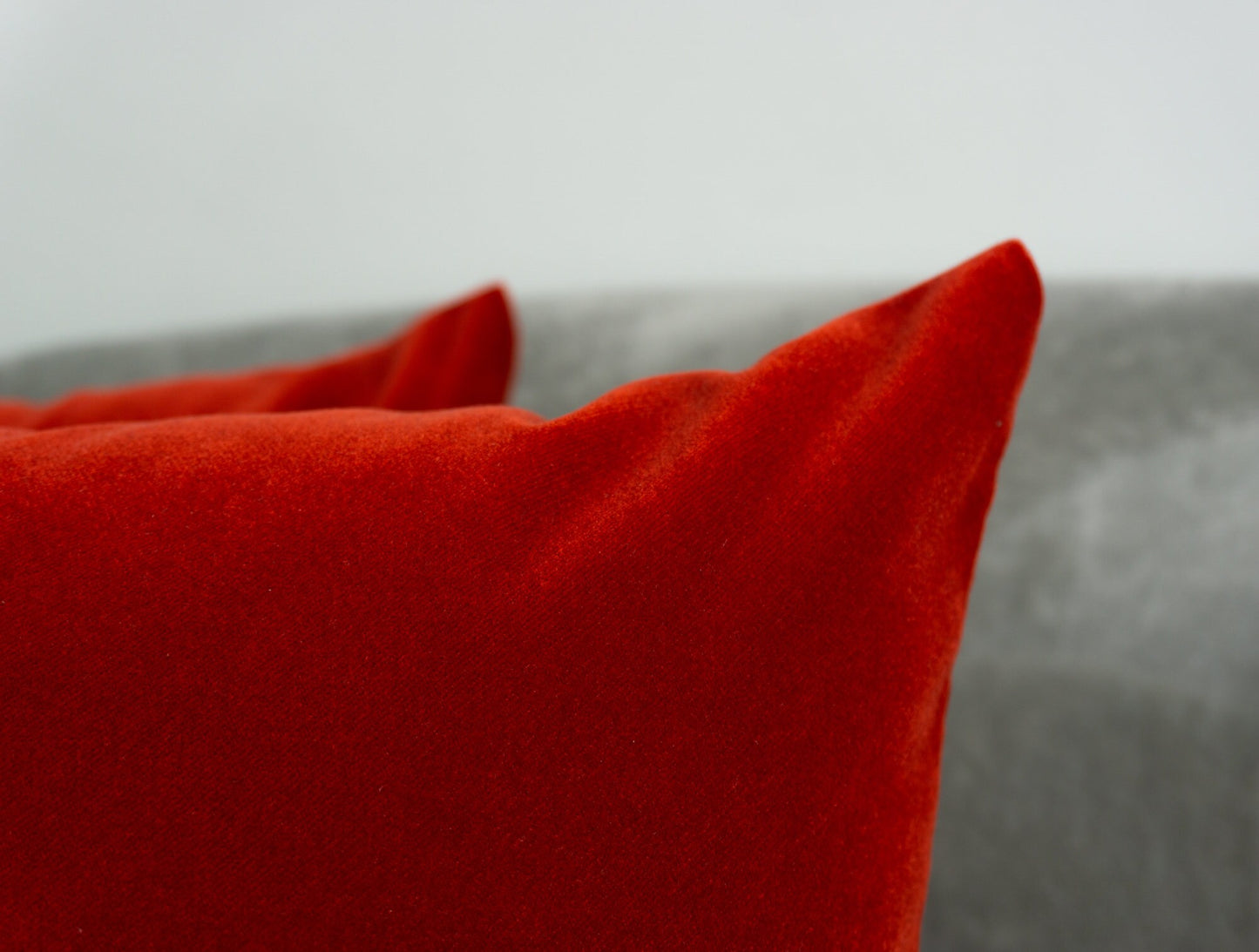 Cotton Velvet Tomato Red Cushion Cover, Rust Red Velvet Cushion - Pillow Cover for Home Decor