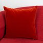 Cotton Velvet Tomato Red Cushion Cover, Rust Red Velvet Cushion - Pillow Cover for Home Decor