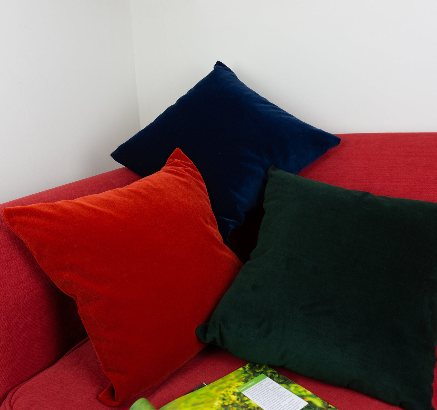 Velvet Pepper Red Cushion Cover, for Home Christmas Decor, Pillow Cover 45x45cm