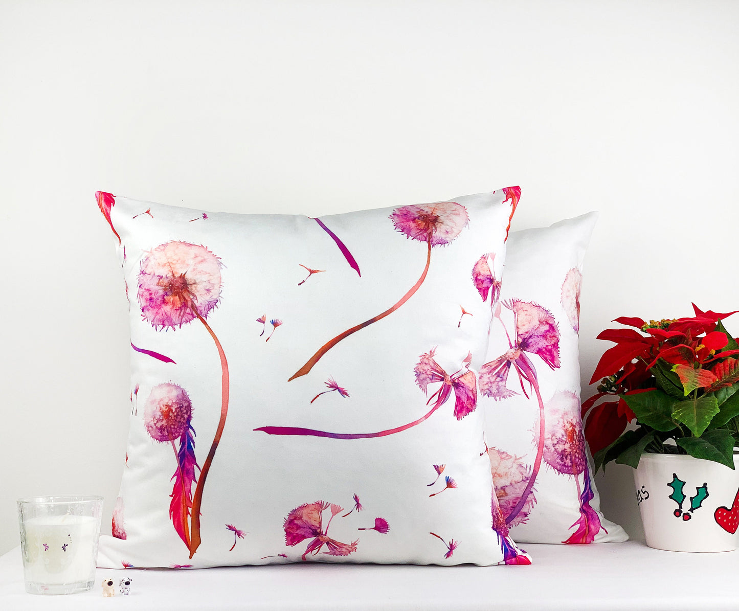 Decorative Flower Cushion Covers, Double Side Printed Home Decor Pillow Covers 18x18 inch by Home Twist