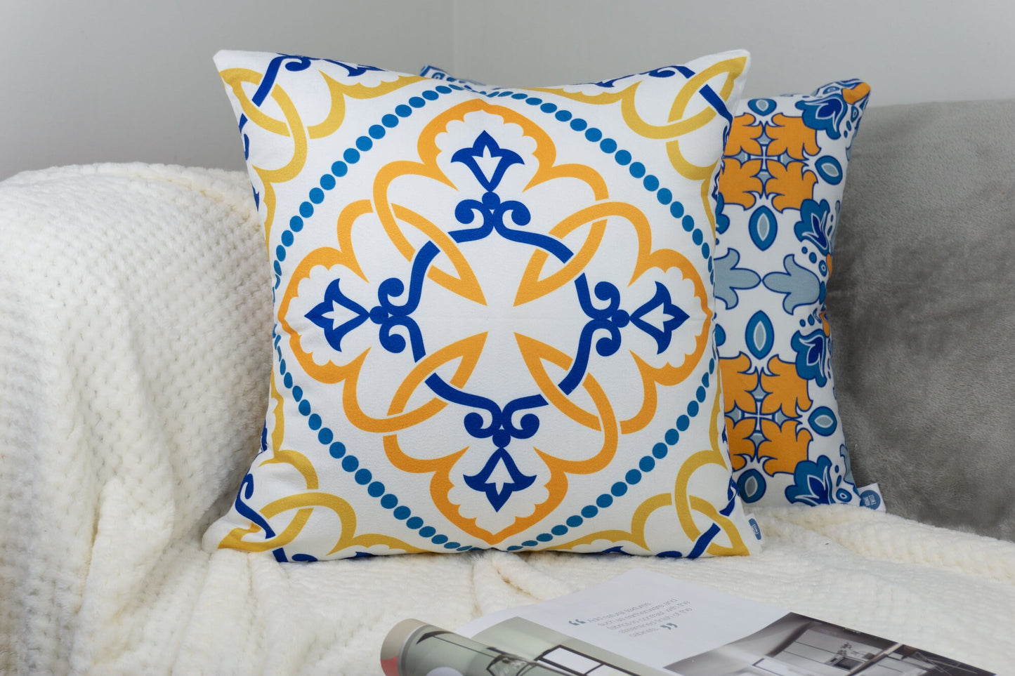 Moroccan Pattern Design Cushion Cover Set I Garden Cushion for Home and Garden Decor 18"x18"