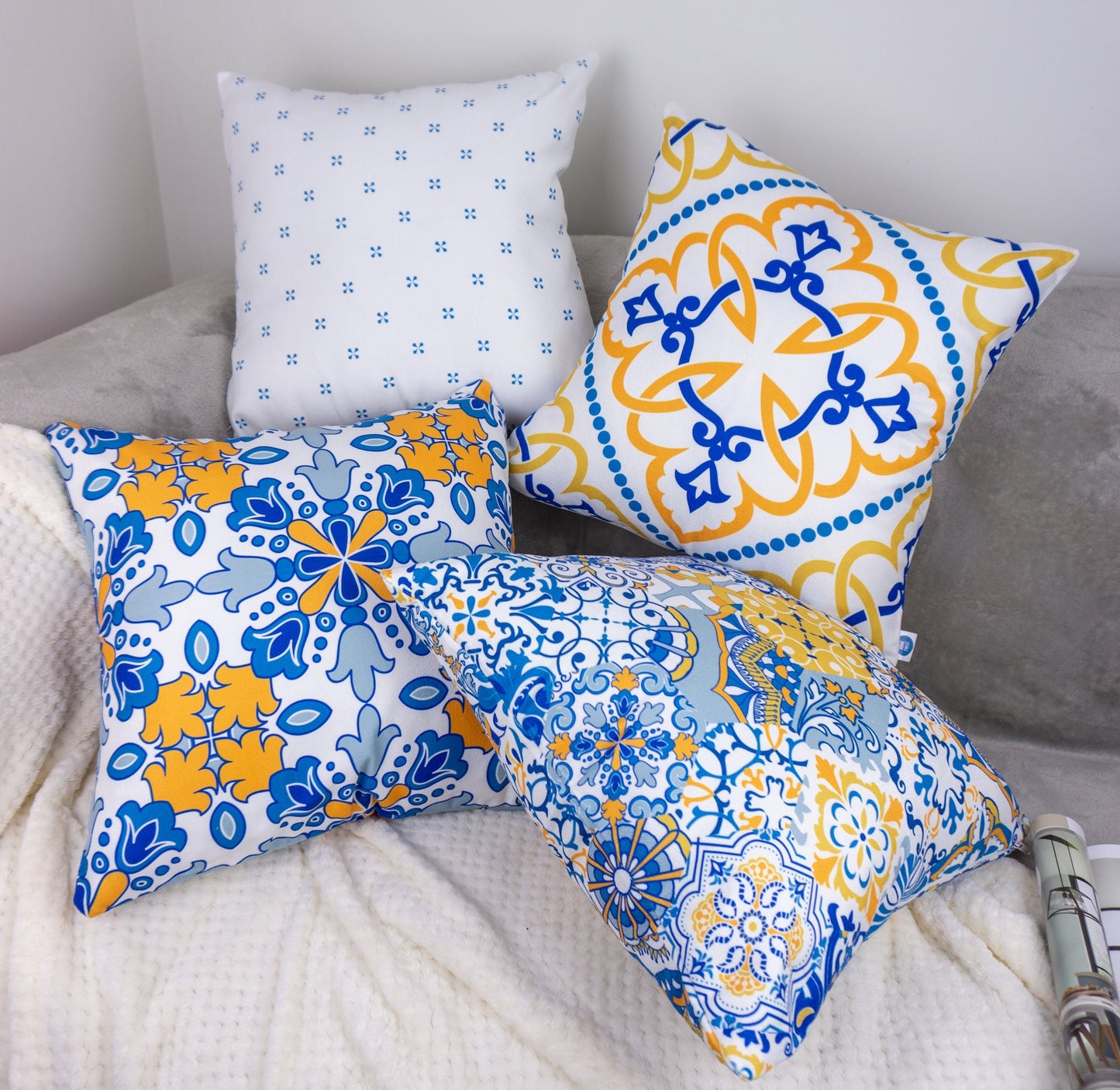 Moroccan Pattern Design Cushion Cover Set I Garden Cushion for Home and Garden Decor 18"x18"