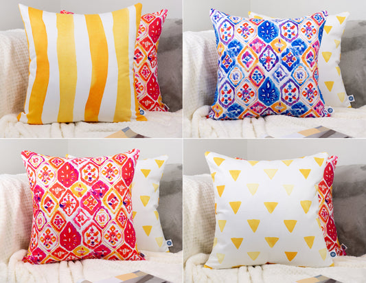 Moroccan Pattern Design Cushion Cover Set I Garden Cushion for Home and Garden Decor 18"x18"