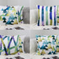 Geometric Pattern Design Set of 4 Velvet Cushion Set 18" x 18" for Home, Livingroom, Bedroom, Garden and Nursery Decor