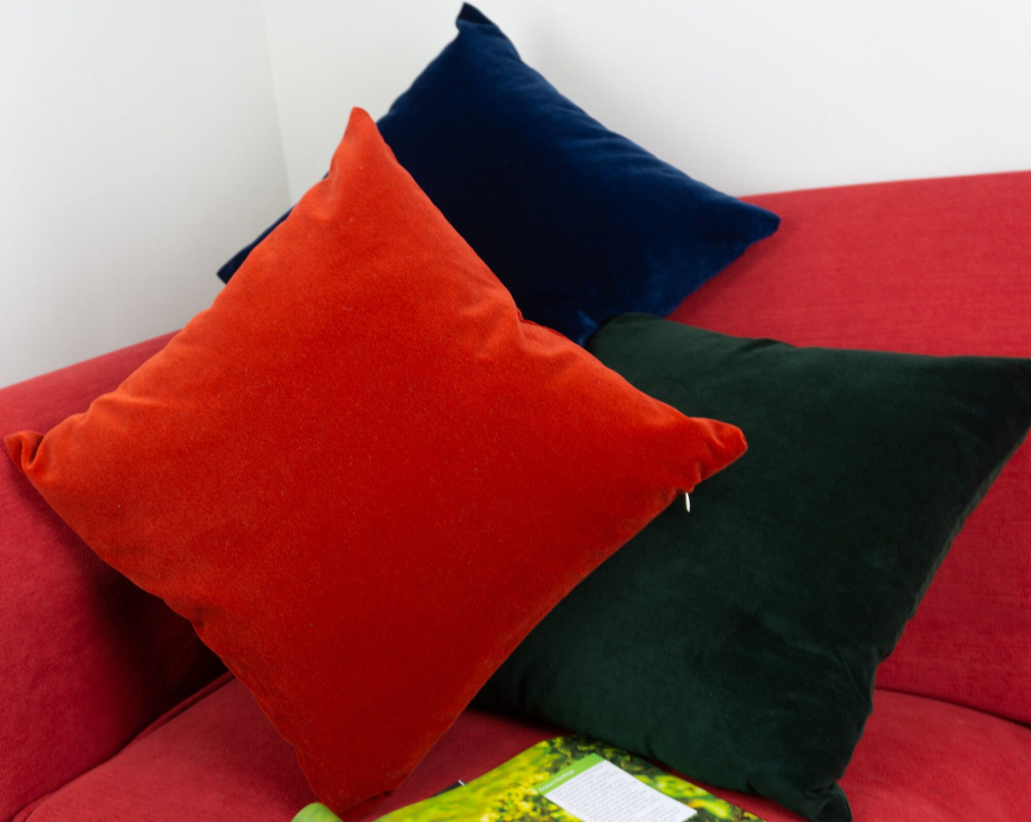 Velvet Pepper Red Cushion Cover, for Home Christmas Decor, Pillow Cover 45x45cm