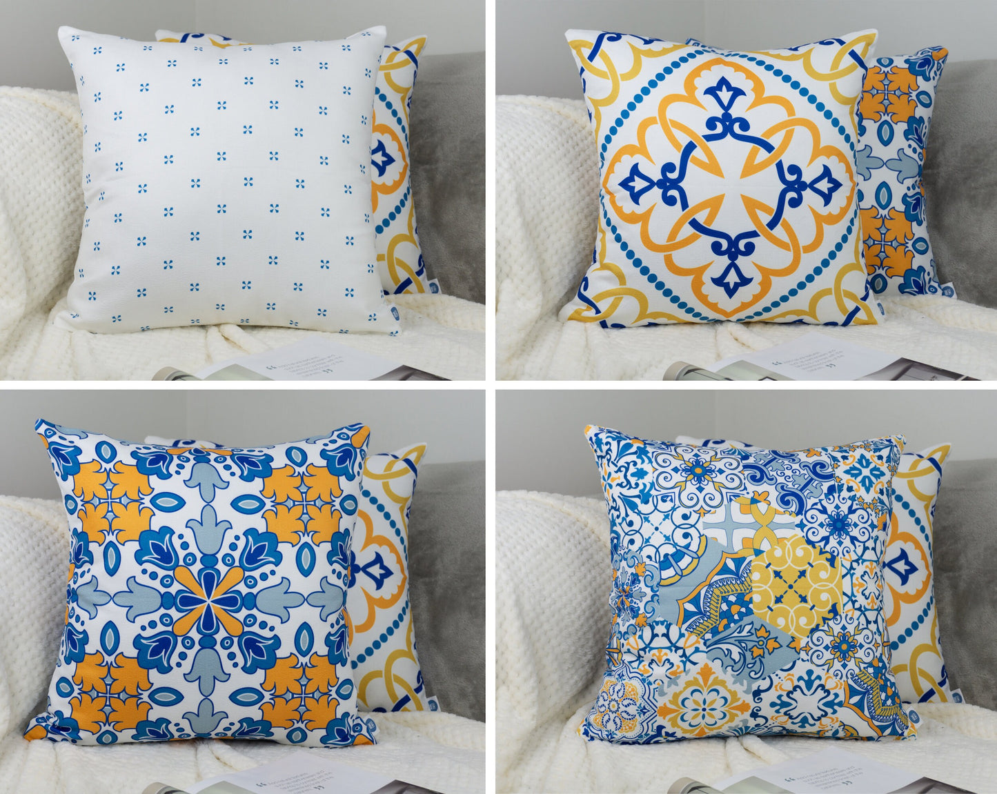 Moroccan Pattern Design Cushion Cover Set I Garden Cushion for Home and Garden Decor 18"x18"