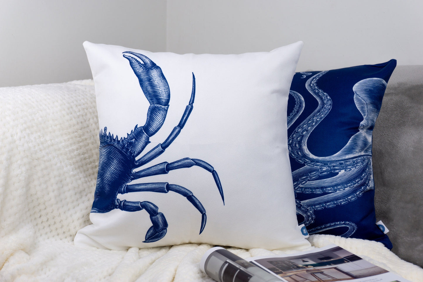 Crab Pattern Design Pattern Design Set of 4 Decorative Cushion Cover Set 18"x18"