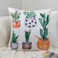 Cactus Pattern Design Set of 4 Velvet Cushion Set 18" x 18" for Home, Livingroom, Bedroom, Garden and Nursery Decor