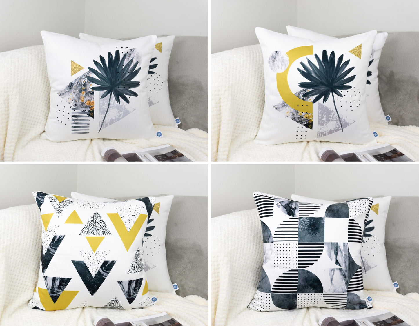 Decorative Geometric Double Side Printed Cushion Covers 18x18 inch by Home Twist