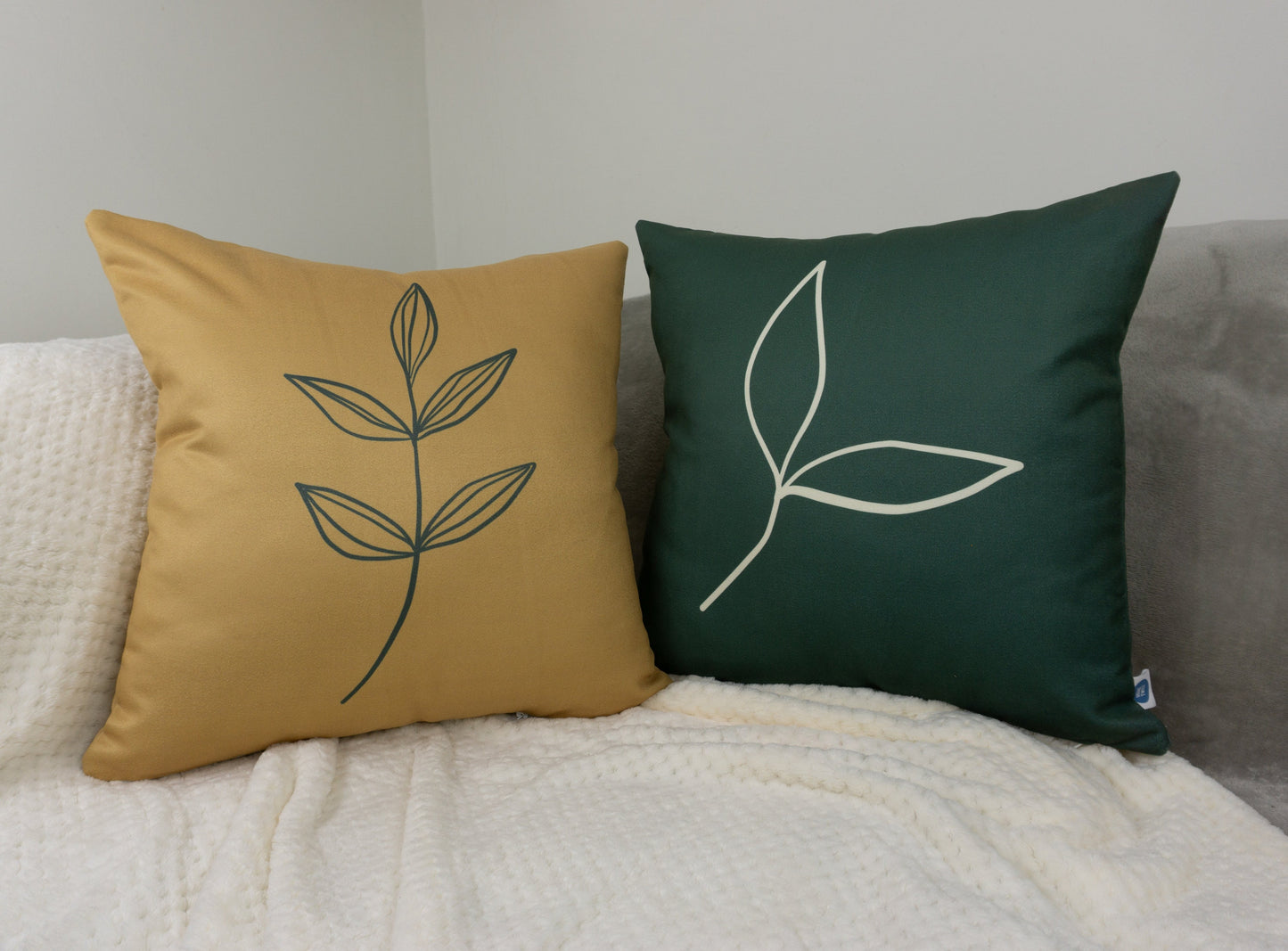 Gold Cushion Cover I Olive Branch Pillowcase I Throw Pillow for Sofa Decor, Livingroom