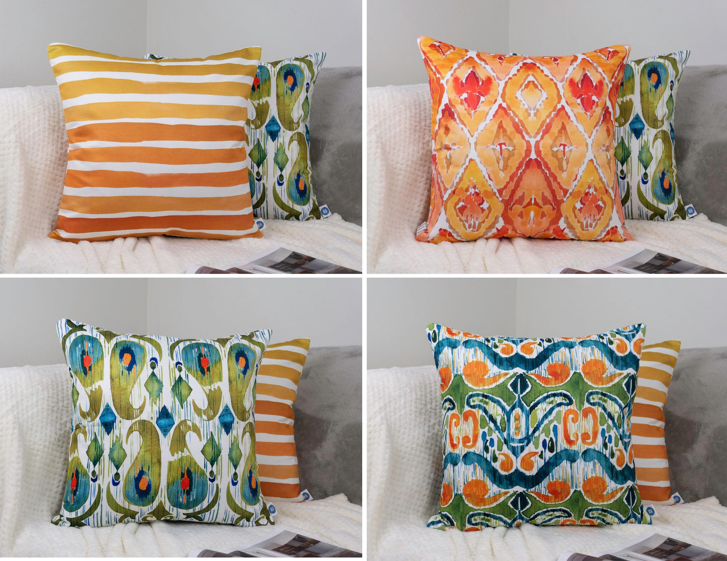 Moroccan Pattern Design Cushion Cover Set I Garden Cushion for Home and Garden Decor 18"x18"