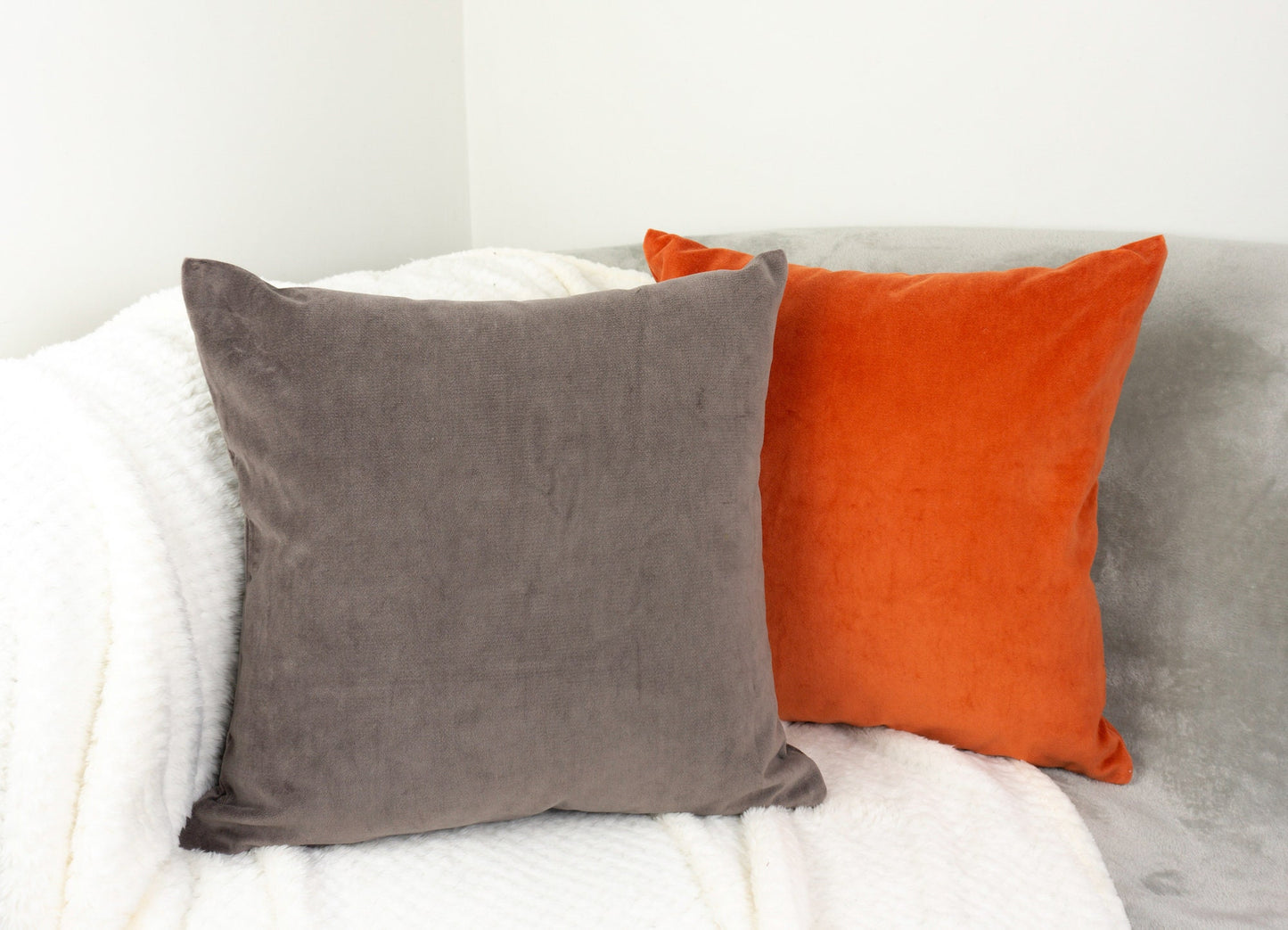 Plush Velvet Brown Cushion Cover, Brown Plush Velvet Pillow Cover, Throw Pillow cover, 45x45cm