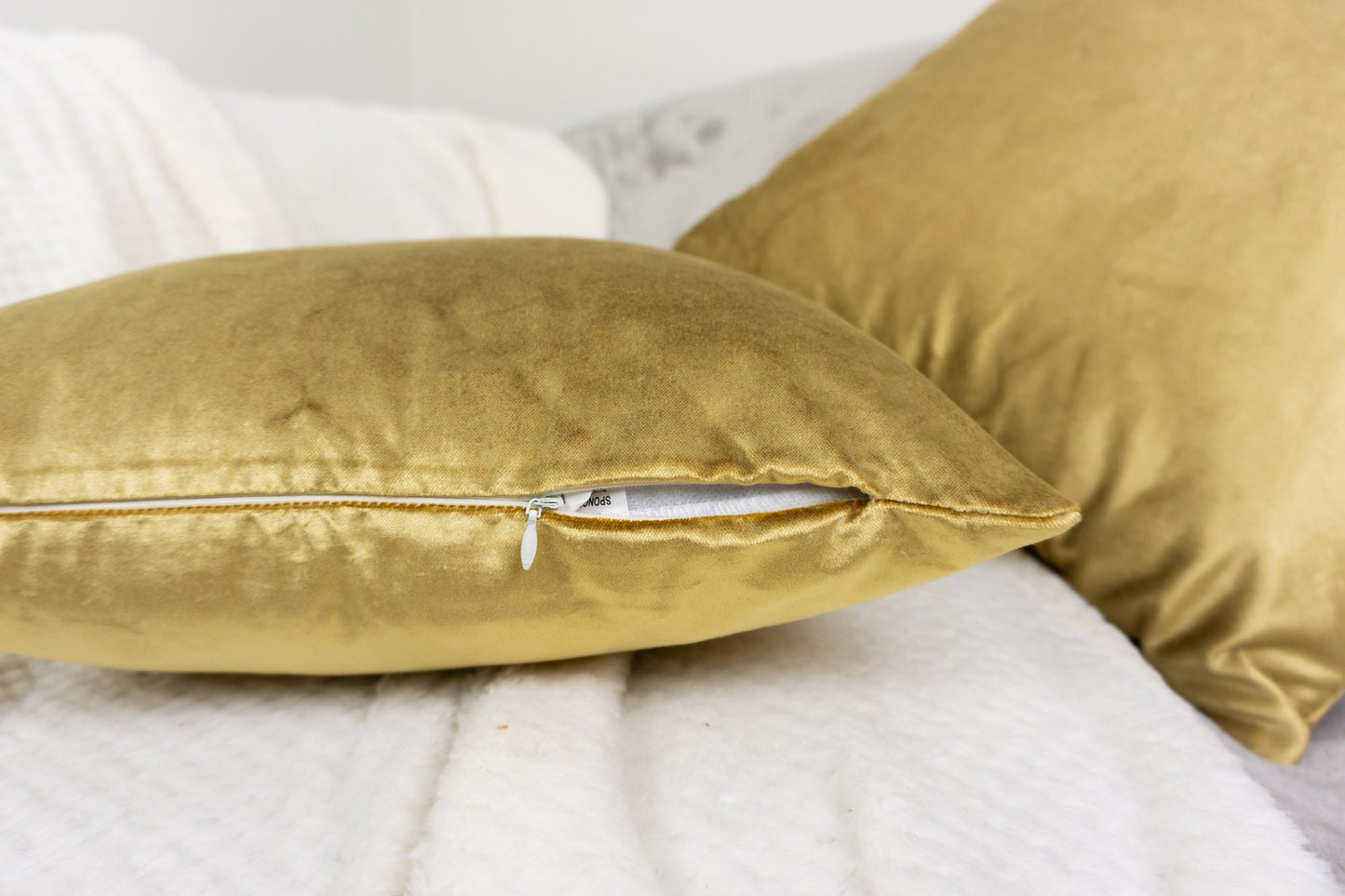 Luxury Shiny Velvet Gold Cushion Cover, Gold Velvet Pillow Cover, (All Sizes)