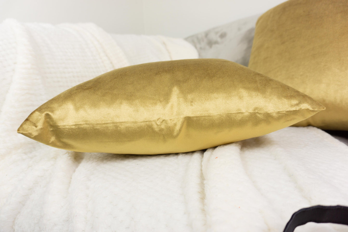 Luxury Shiny Velvet Gold Cushion Cover, Gold Velvet Pillow Cover, (All Sizes)