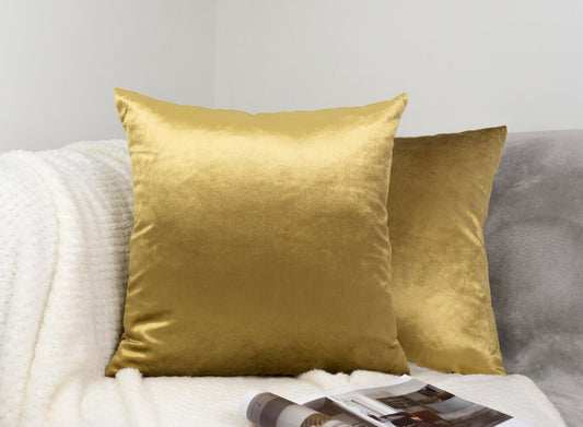 Luxury Shiny Velvet Gold Cushion Cover, Gold Velvet Pillow Cover, (All Sizes)