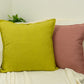 Natural Linen Yellow Cushion Covers 45x45cm, Flange Edge