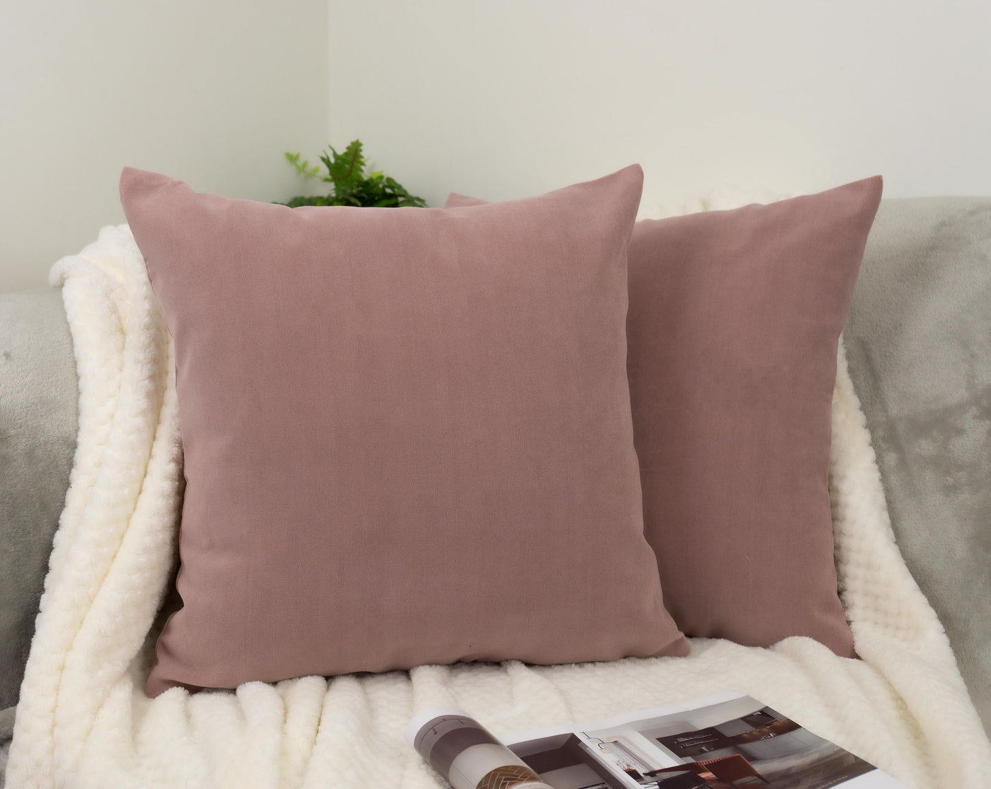 Luxury Velvet Dark Pink Cushion Covers, (All Sizes)