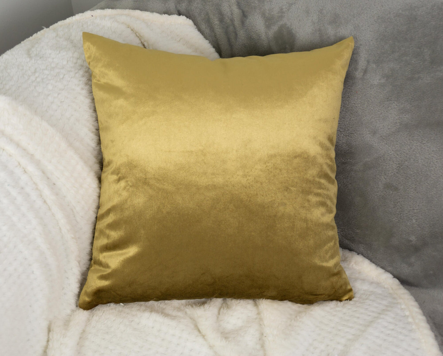 Luxury Shiny Velvet Gold Cushion Cover, Gold Velvet Pillow Cover, (All Sizes)