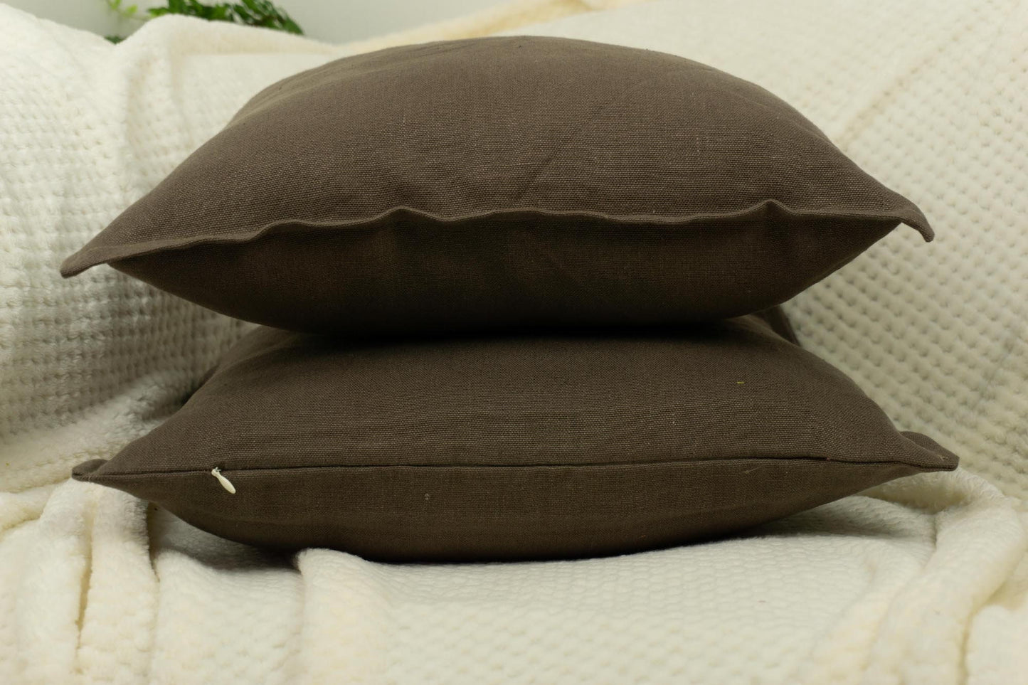 Linen Brown Cushion Cover, Brown Linen Pillow Cover, Home Decor 45x45cm Americano Brown