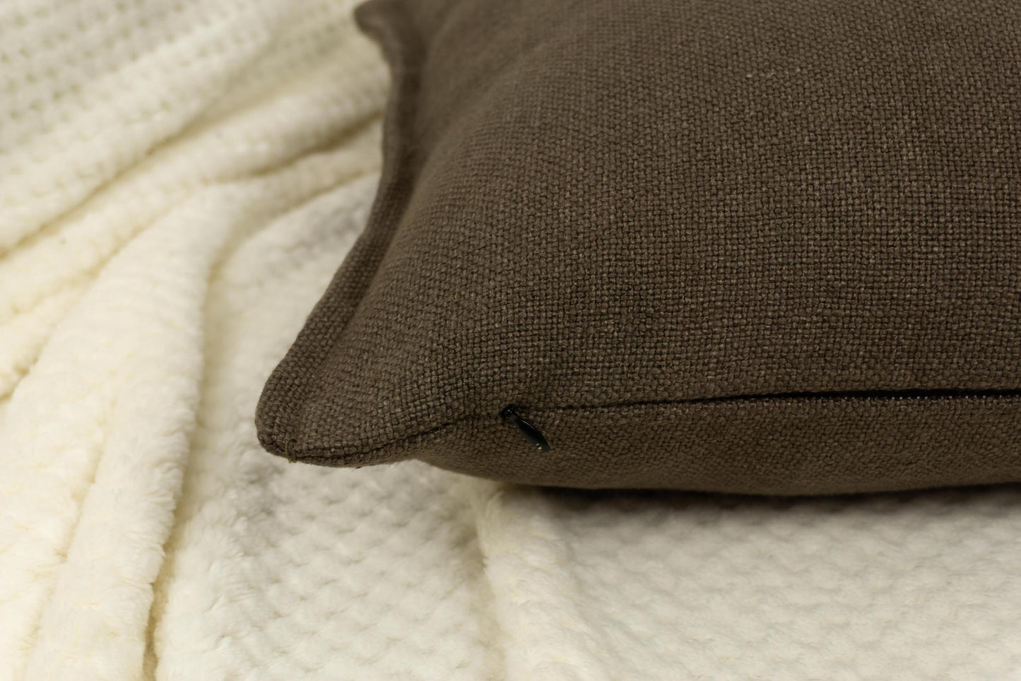 Cotton Linen Brown Cushion Cover, Brown Linen Pillow Cover, Linen Throw Pillow 17x17Inches 43x43cm