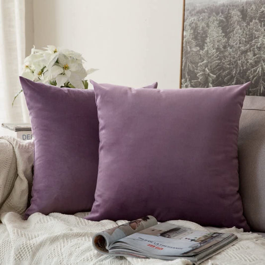 Handmade Woven Velvet Purple Cushion Cover, Purple Throw Pillow cover, Square Pillowcases, Home Sofa Decor 43x43cm