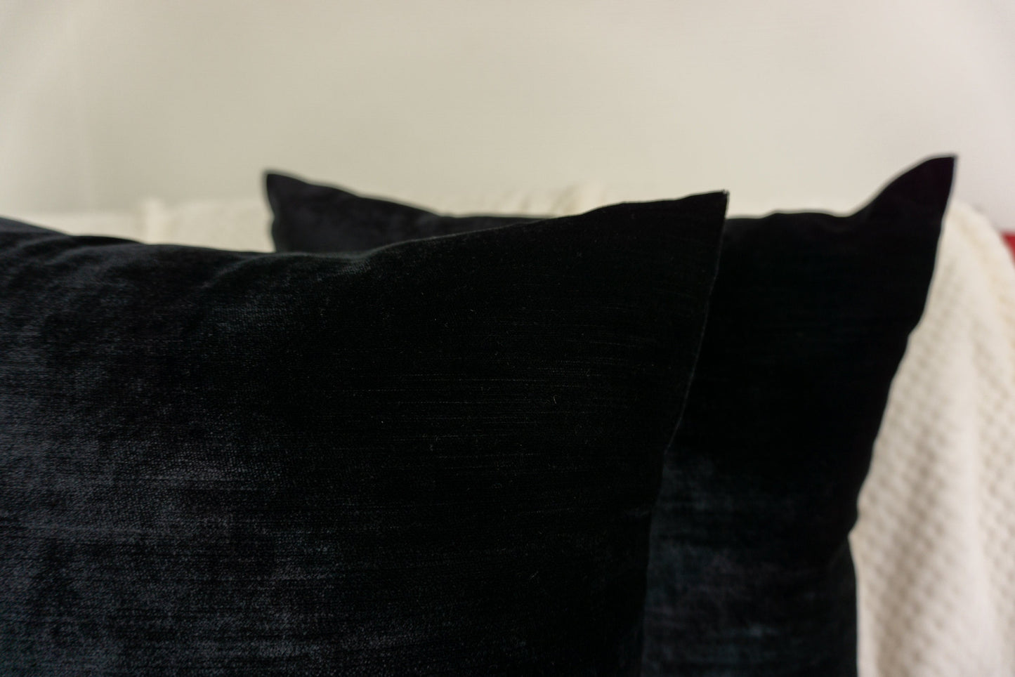 Luxury Black Velvet Cushion Cover, Dark Velvet Pillow Cover (All Sizes)