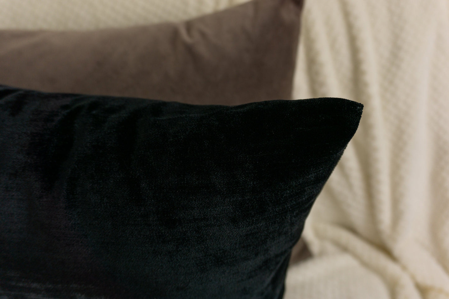 Luxury Black Velvet Cushion Cover, Dark Velvet Pillow Cover (All Sizes)