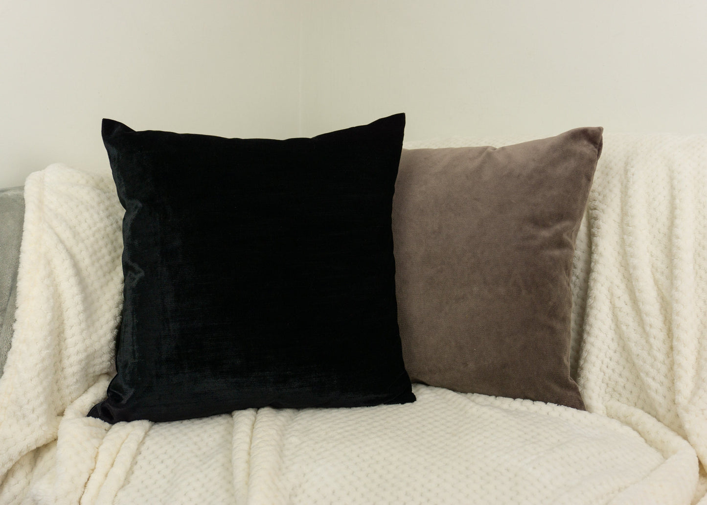 Luxury Black Velvet Cushion Cover, Dark Velvet Pillow Cover (All Sizes)