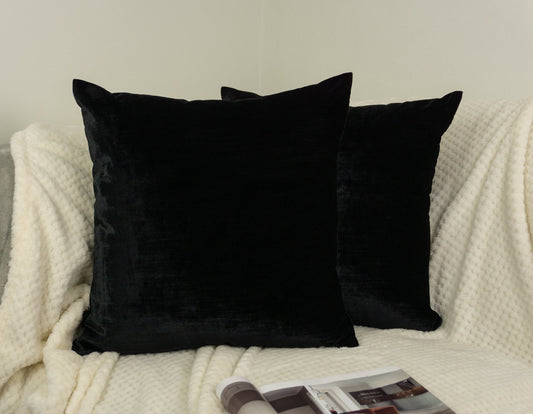 Luxury Black Velvet Cushion Cover, Dark Velvet Pillow Cover (All Sizes)