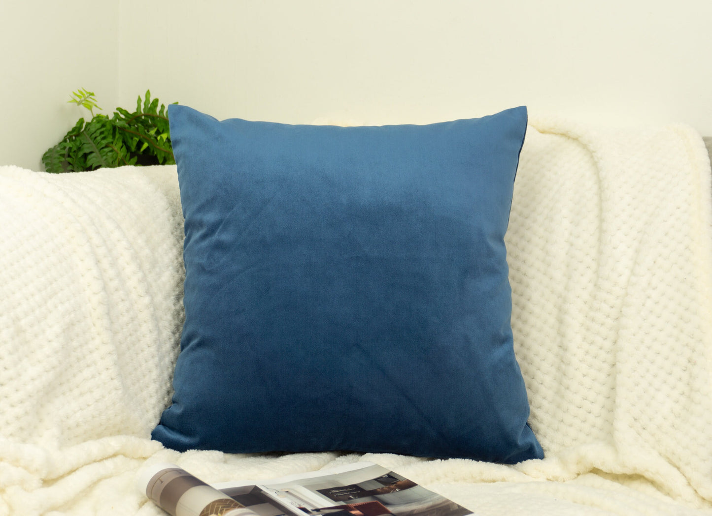 Luxury Velvet Navy Blue Cushion Cover, Deep Blue Velvet Cushion Cover (All Sizes)