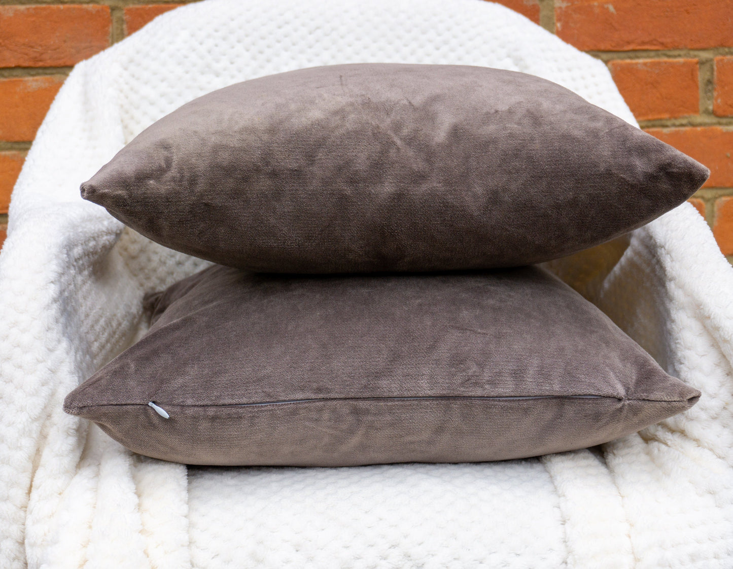 Plush Velvet Brown Cushion Cover, Brown Plush Velvet Pillow Cover, Throw Pillow cover, 45x45cm