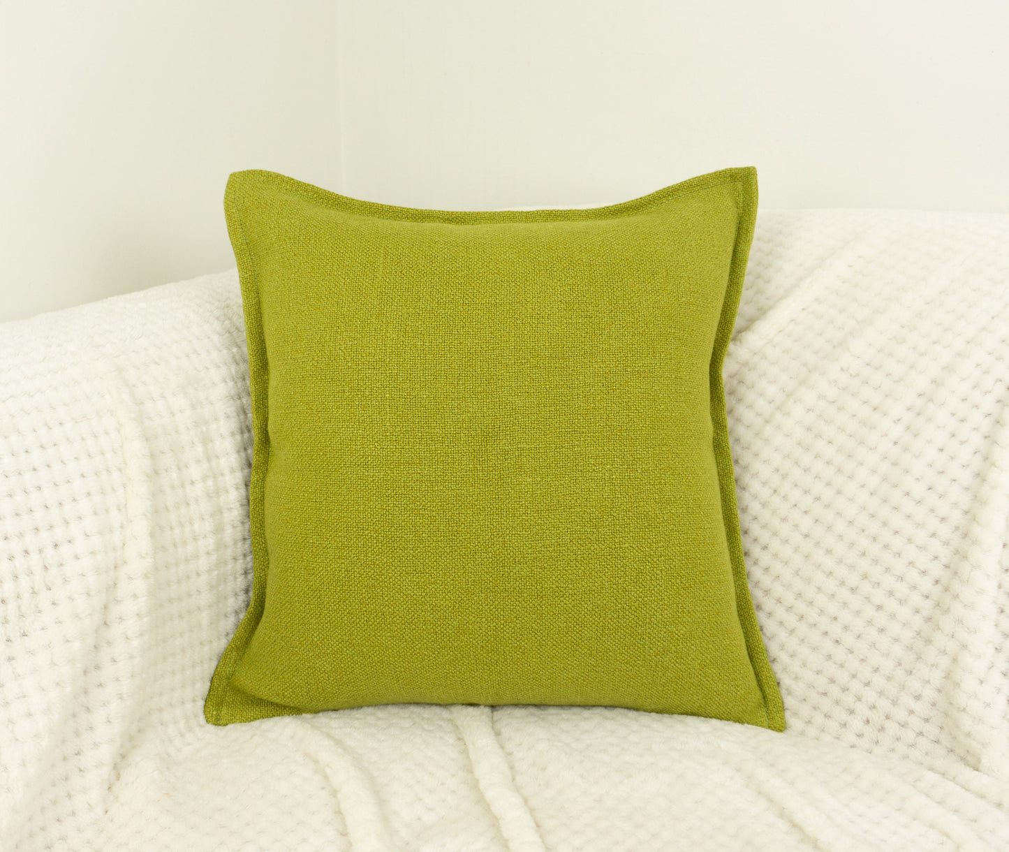 Cotton Linen Oil Green Cushion Covers, Oil Green Linen Pillow Cover 17x17Inches, 43x43cm