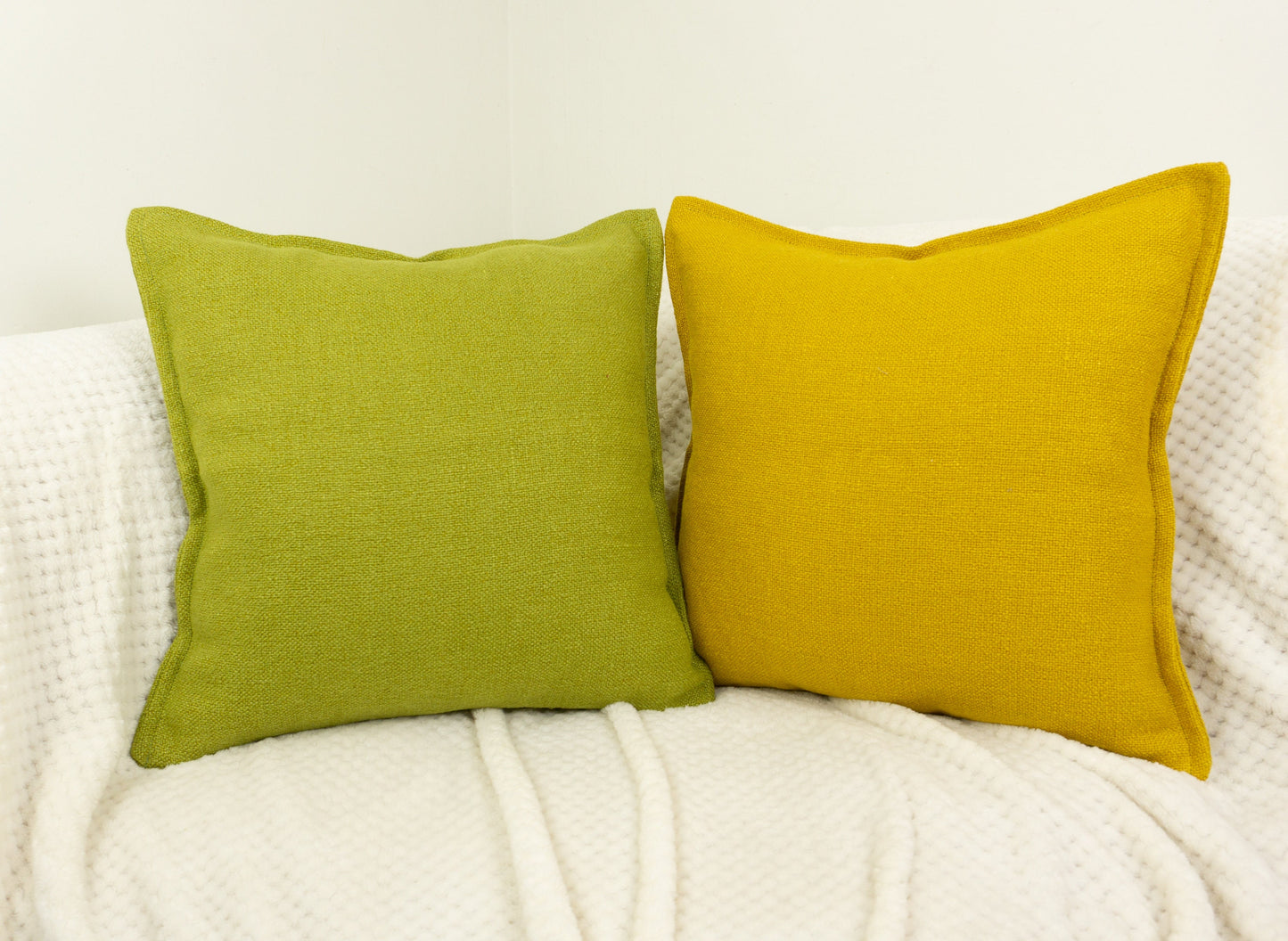 Cotton Linen Oil Green Cushion Covers, Oil Green Linen Pillow Cover 17x17Inches, 43x43cm