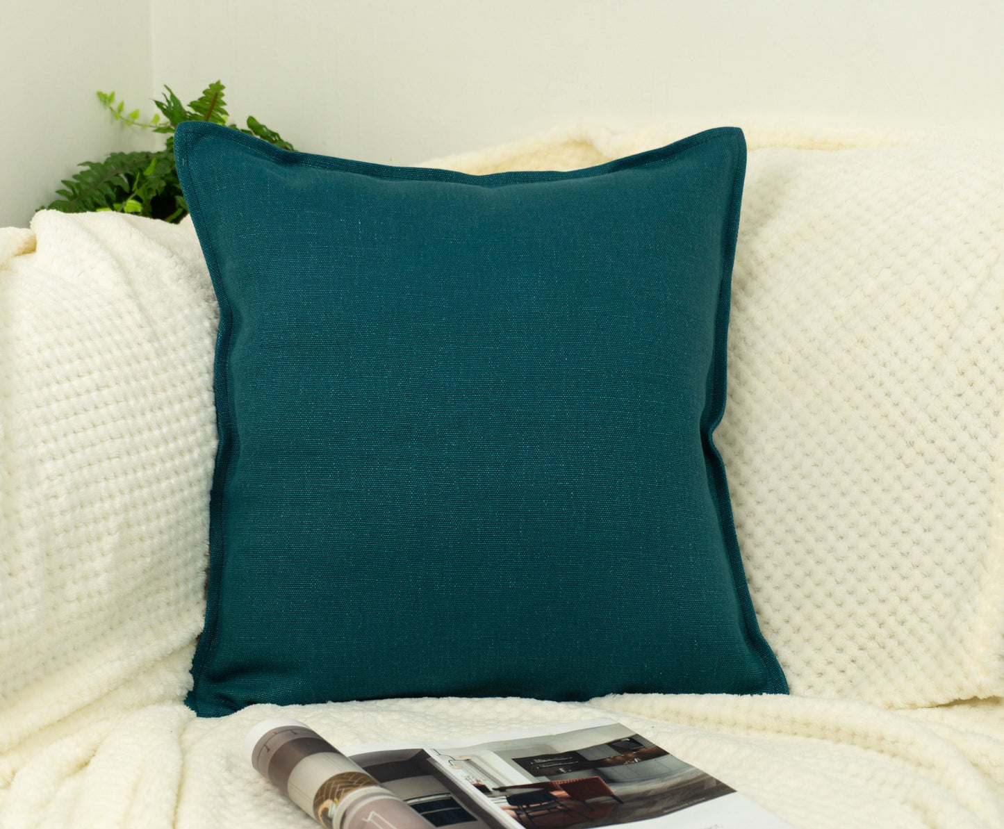 Cotton Linen Slate Green Cushion Covers 45x45cm